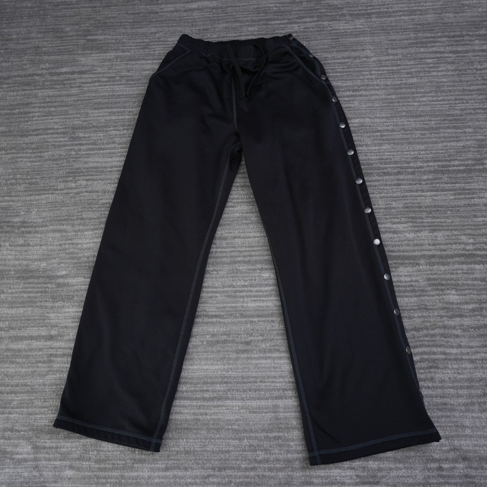 Renova Medical Wear Tearaway Pants Adult Black‎ Post Surgery Side Snaps Medium